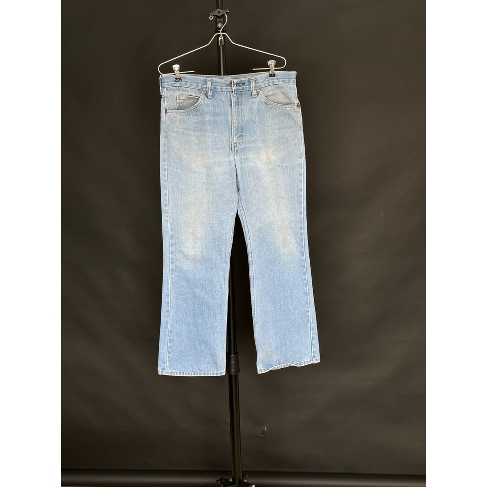 Vintage Plain Pockets Men's Jeans Denim 80s JC Penney Light Wash Tag reads 33x29